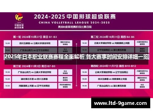 2025年日本职业联赛赛程全面解析 各大赛事时间安排详细一览 2025年日本职业联赛赛程全面解析 各大赛事时间安排详细一览